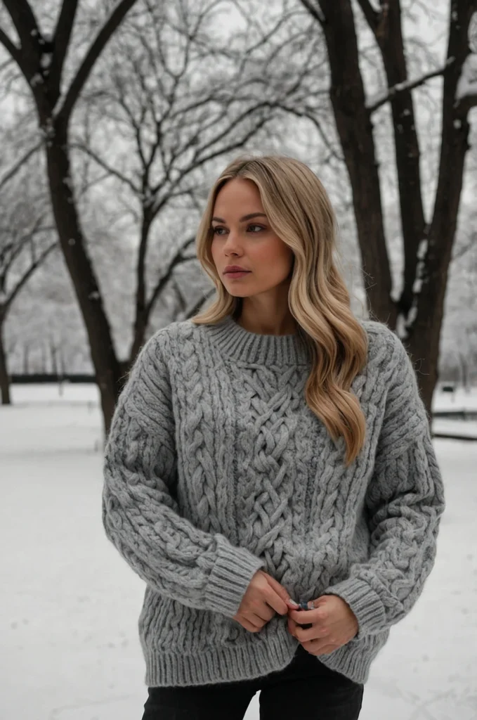 Classic Cable Knit Sweater for Cozy Style