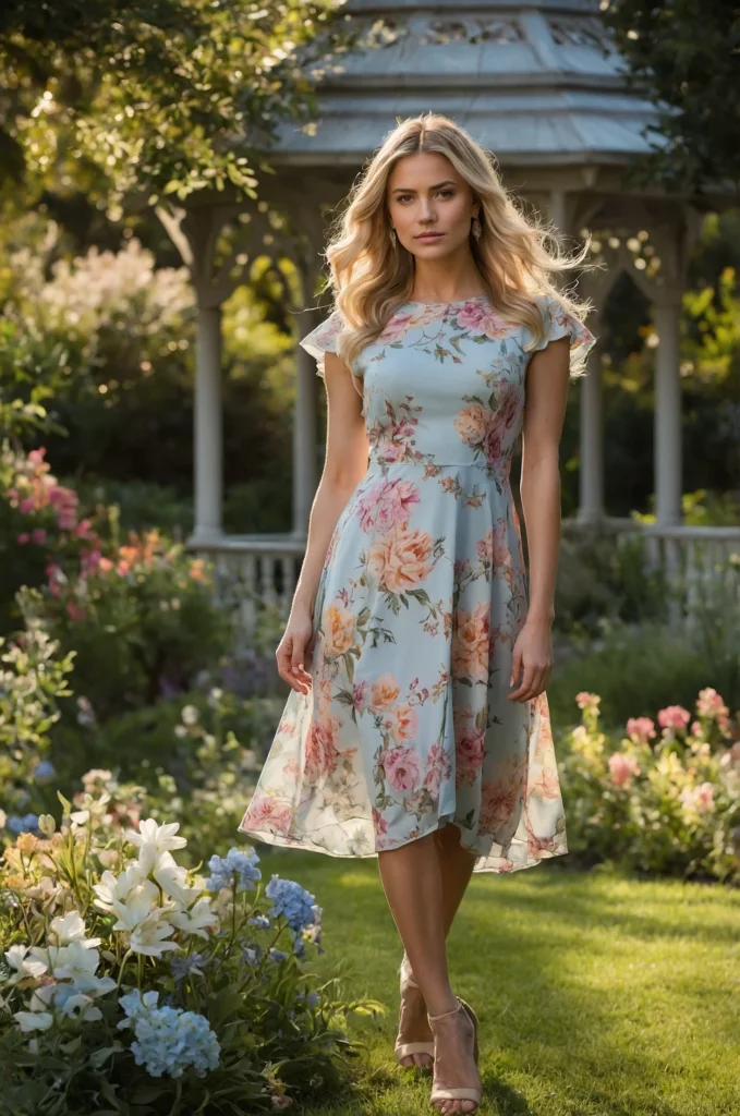 Classic Floral Midi Dress