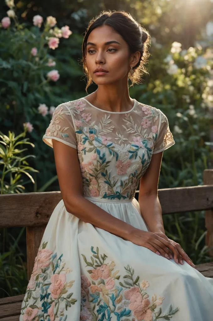 Embroidered Floral Dress