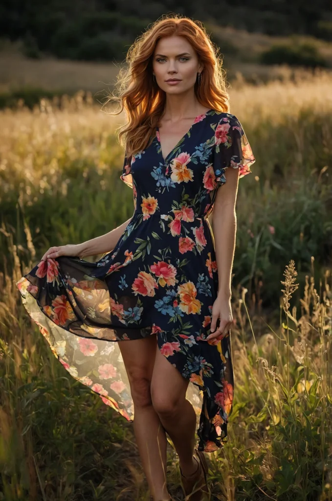 Floral Print with a High-Low Hem