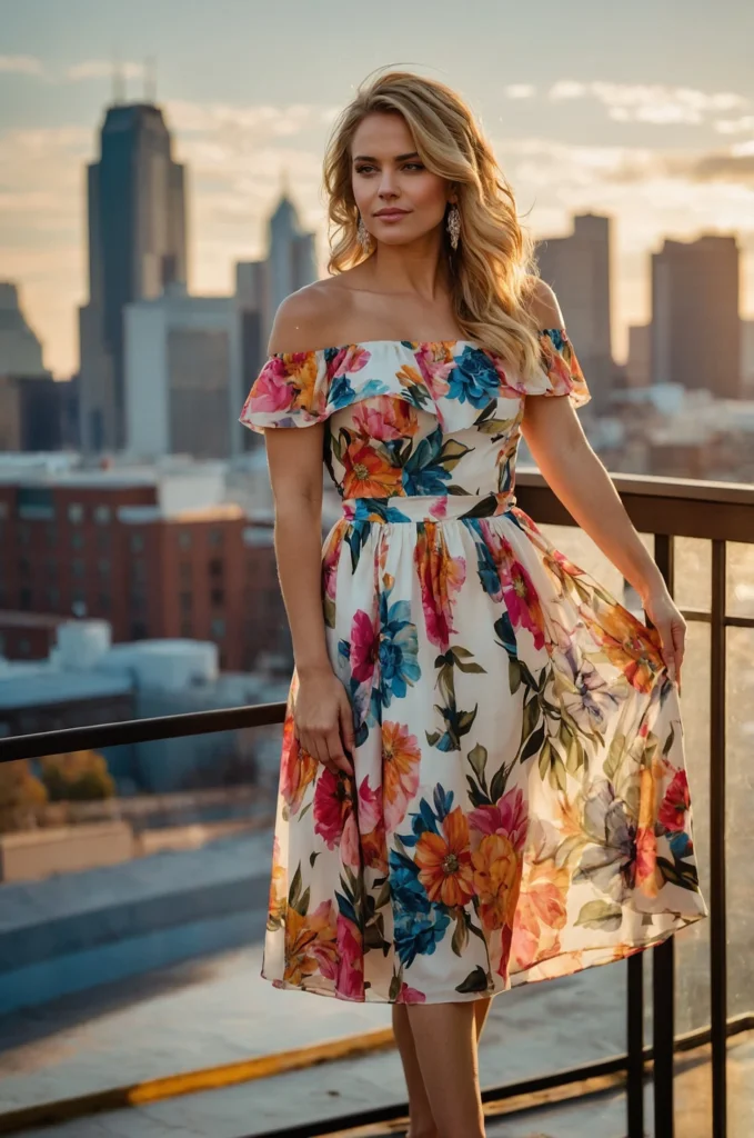 Off-the-Shoulder Floral Dress