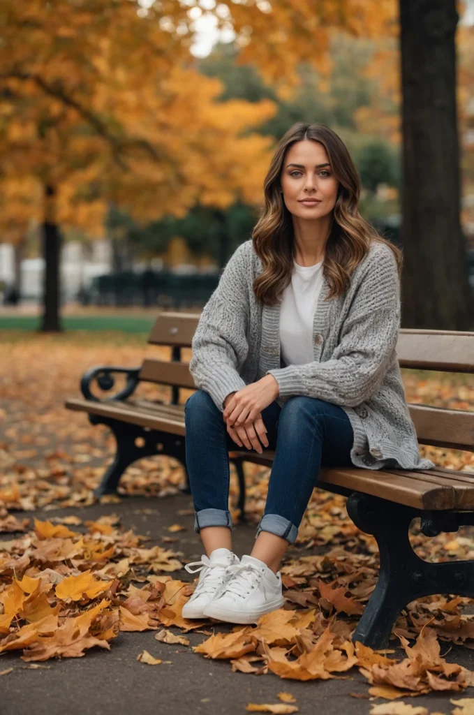 Oversized Cardigan and Boyfriend Jeans