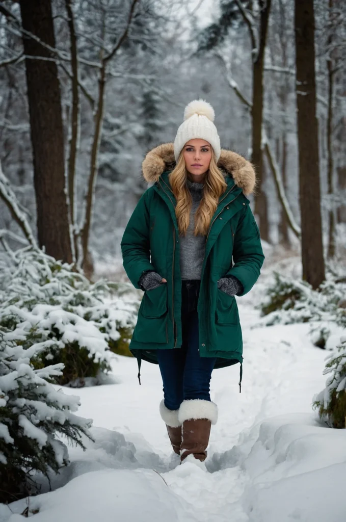 Parka and Snow Boots