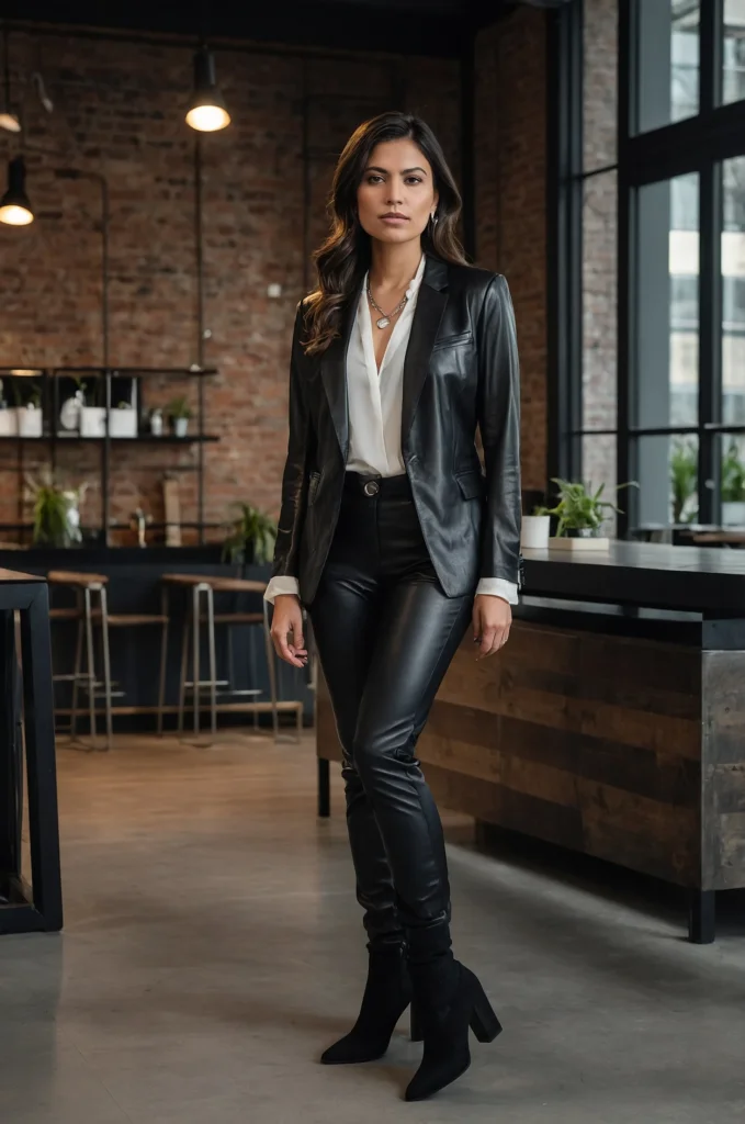 Power Up with a Leather Blazer