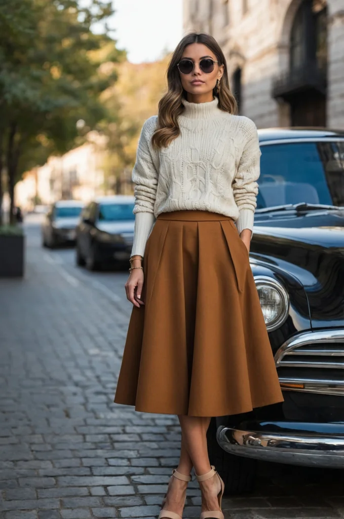 Sweater and Midi Skirt