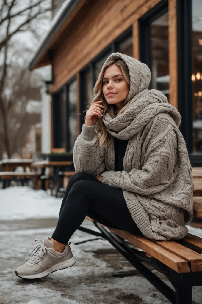 Comfy Hoodie with Oversized Scarf