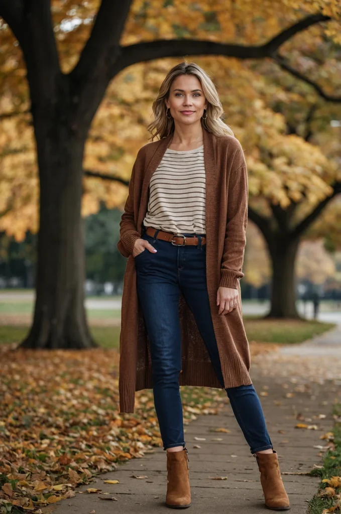 Belted Cardigan and Jeans