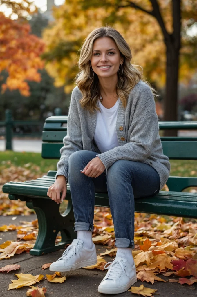 Cardigan and Boyfriend Jeans