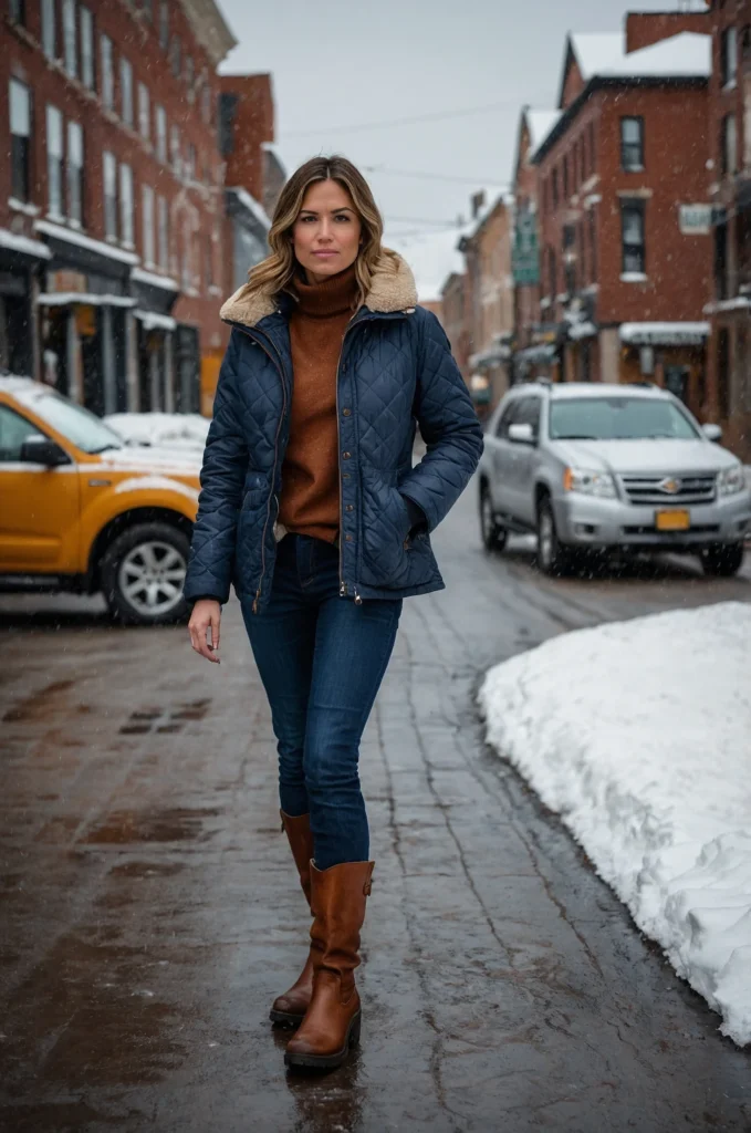 Quilted Jacket and Boots