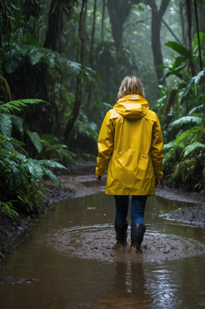 Rain Jacket and Waterproof Hiking Boots