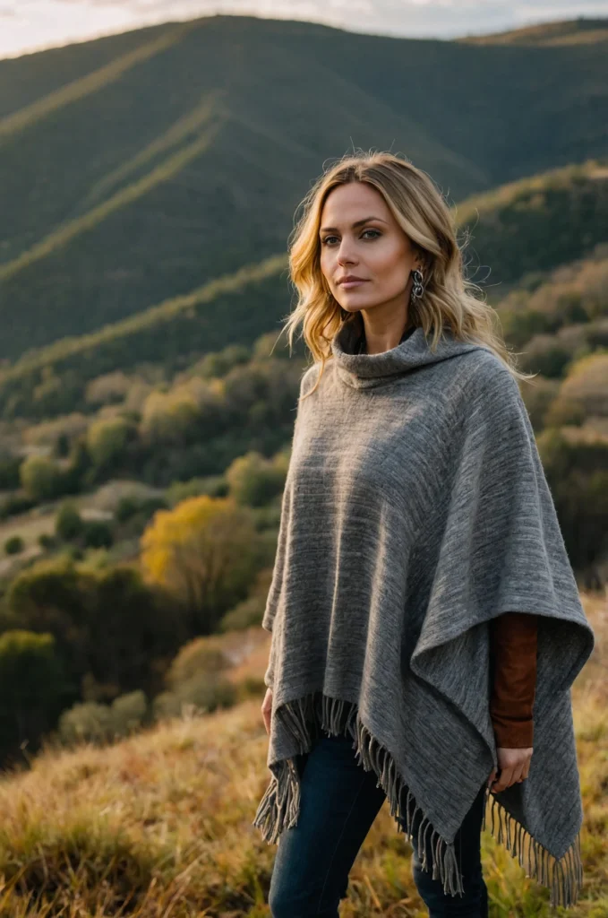 Wool Poncho and Skinny Jeans