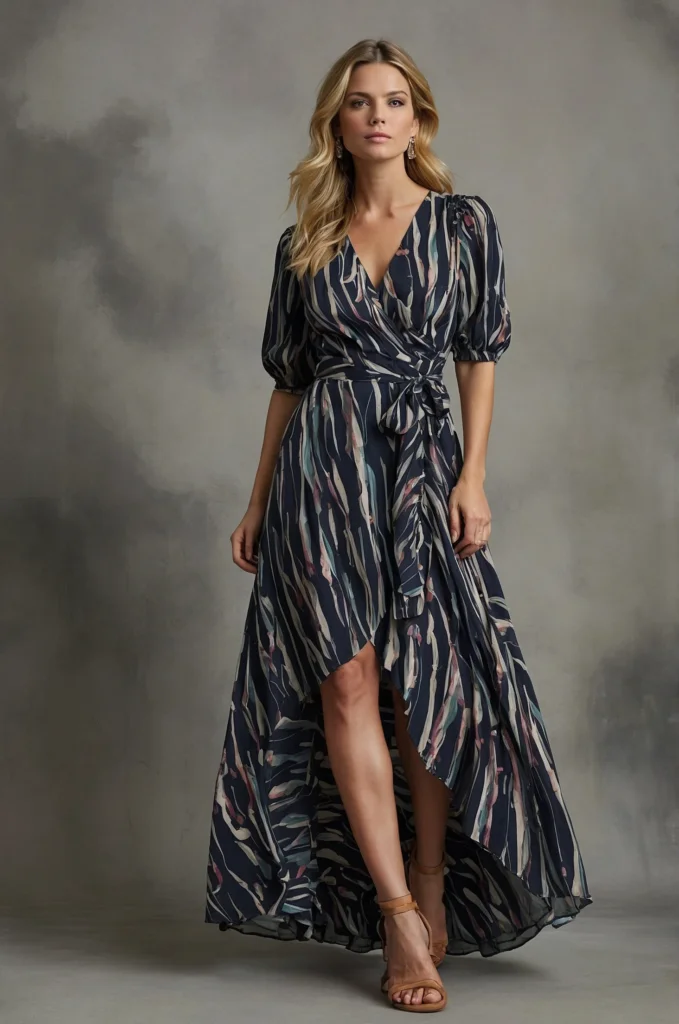 Wrap Dress with a Modern Print