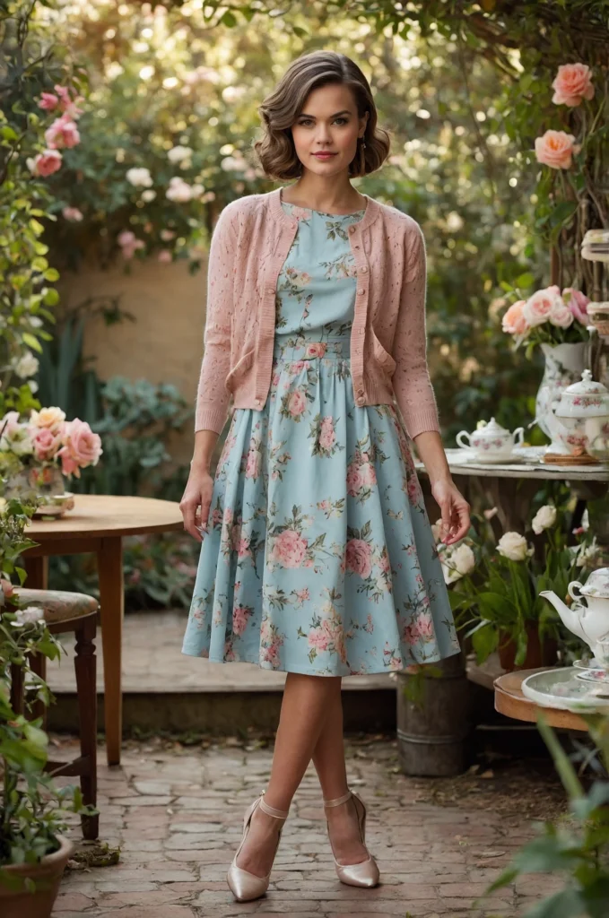 A-Line Dress and Cardigan