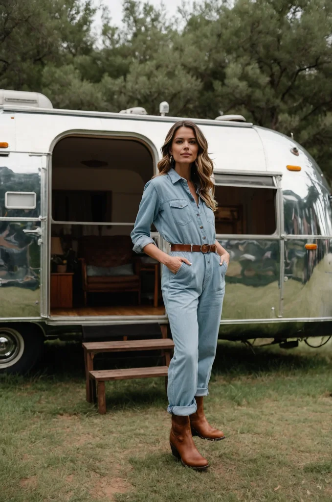 Denim Jumpsuit and Belt