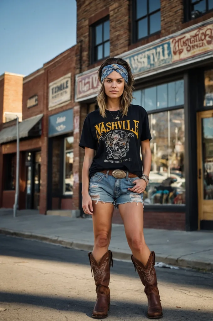 Denim Shorts and Graphic Tee