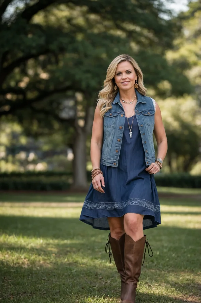 Denim Vest and Dress