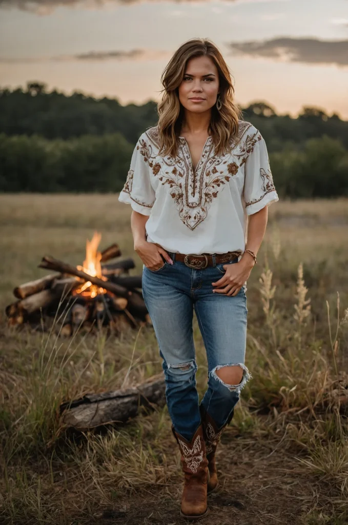 Embroidered Top and Shorts