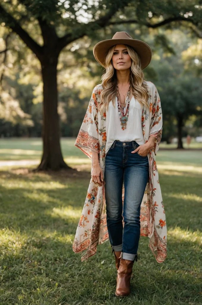 Flowy Kimono and Jeans