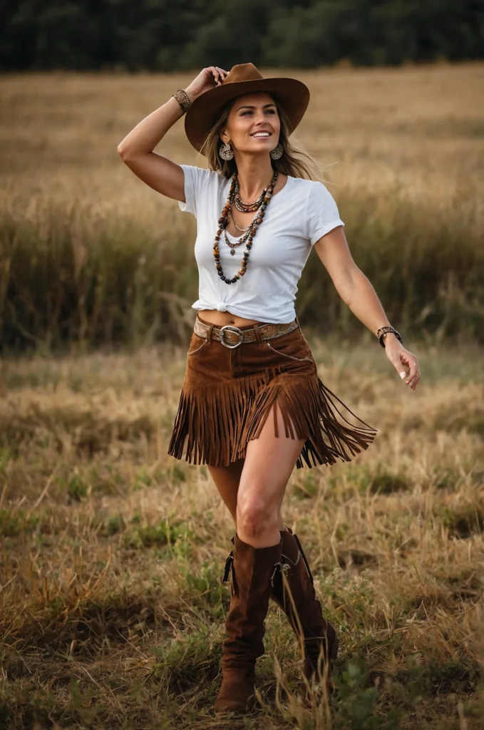 Fringe Skirt and Boots