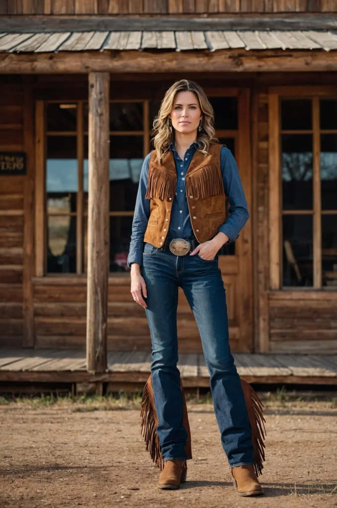 Fringe Vest and Jeans