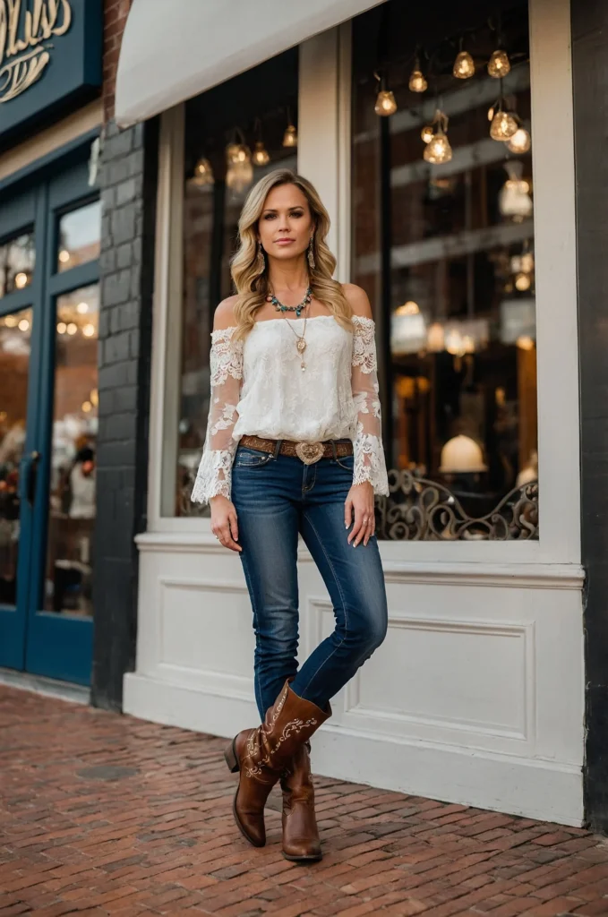 Lace Top and Jeans