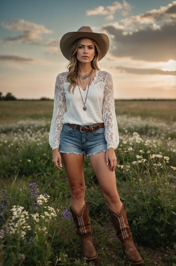 Lace Top and Shorts