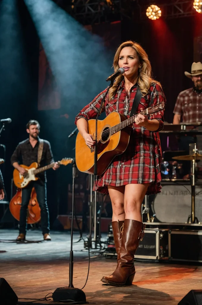 Plaid Shirt Dress and Boots