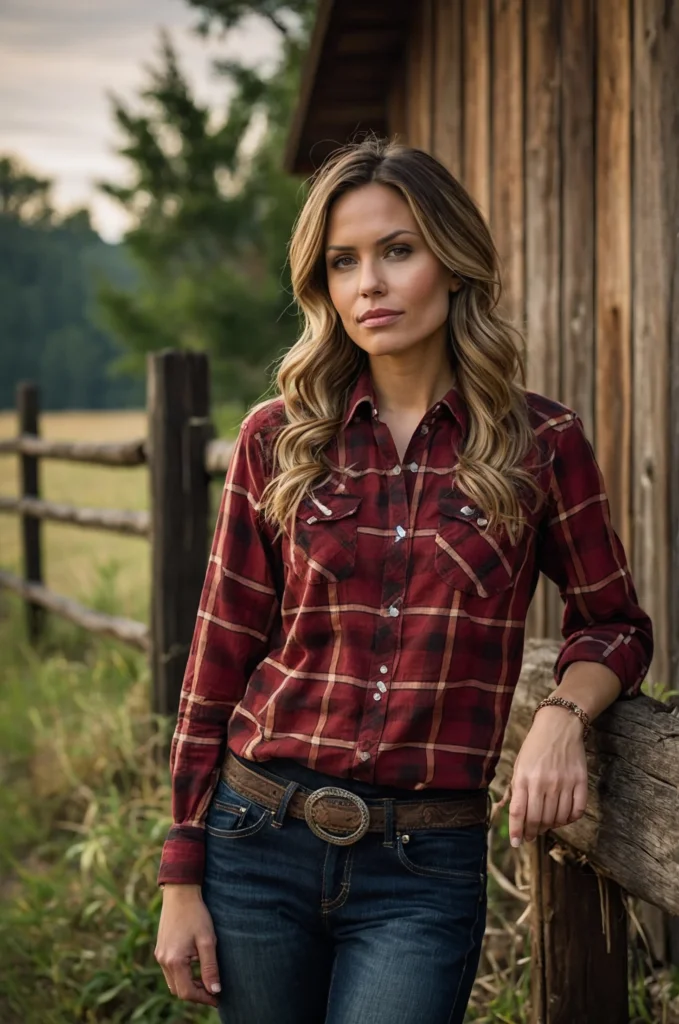 Plaid Shirt and Jeans