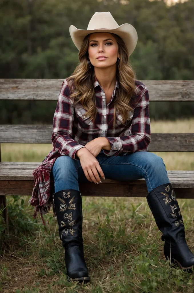 Leather Chaps and Plaid Shirt