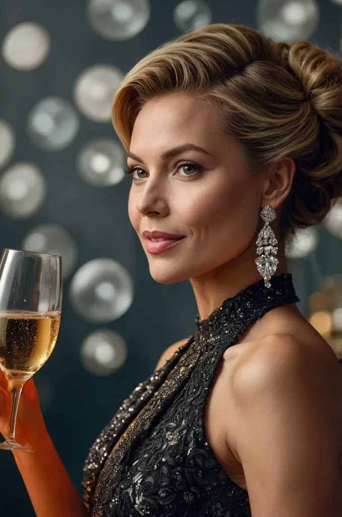 Statement Earrings and Sleek Hair