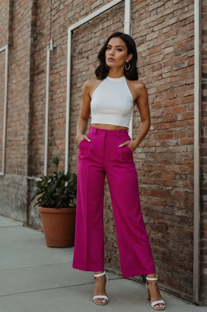 Boldly Colored Wide-Leg Trousers: Make a Stylish and Vibrant Statement