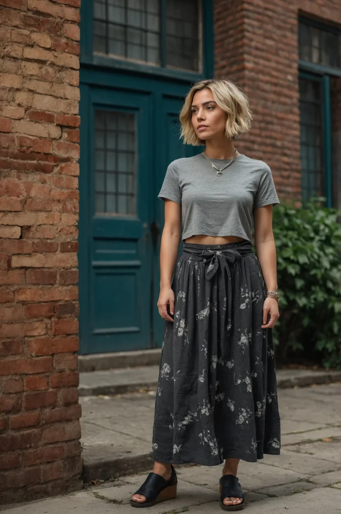 A Graphic Tee & Maxi Skirt