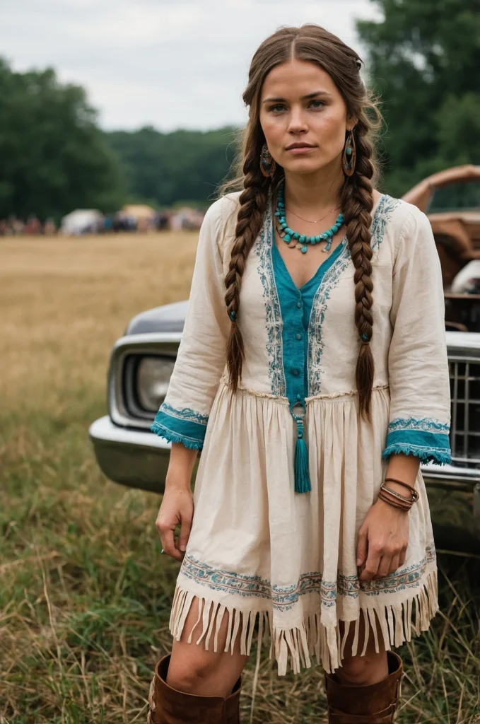A Suede Vest & Peasant Dress