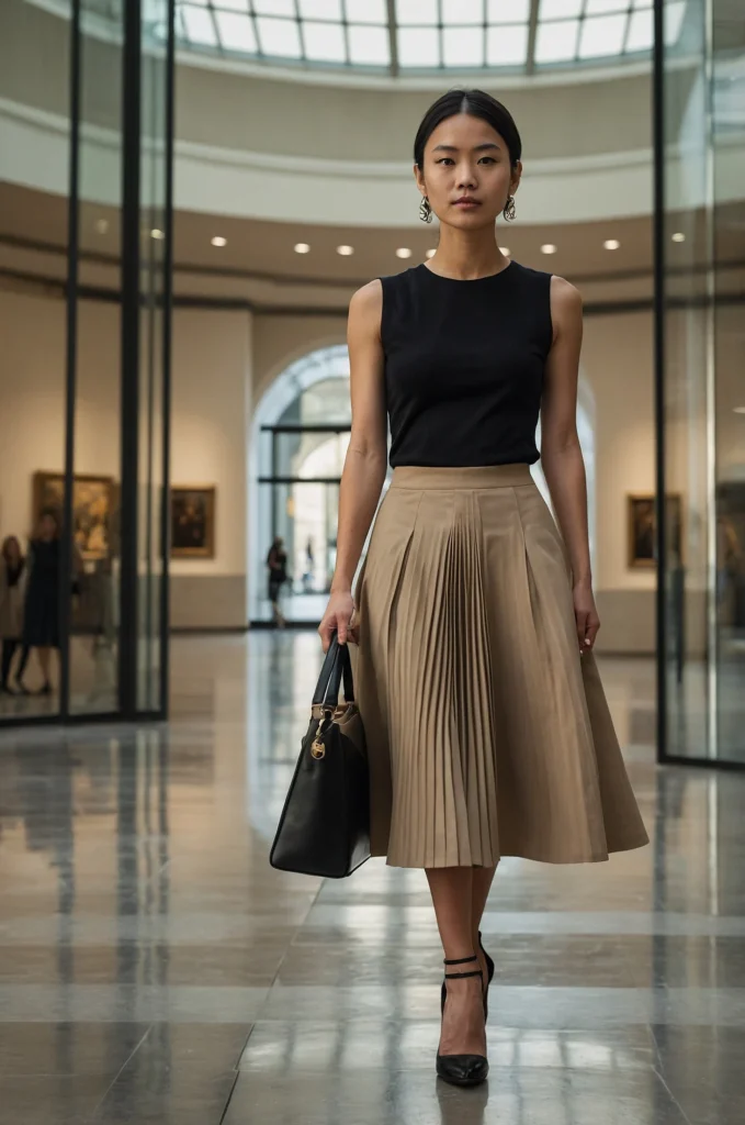 The Knife-Pleat Midi Skirt