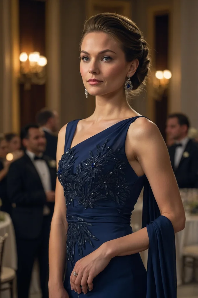 A Simple Gown & a Statement Brooch