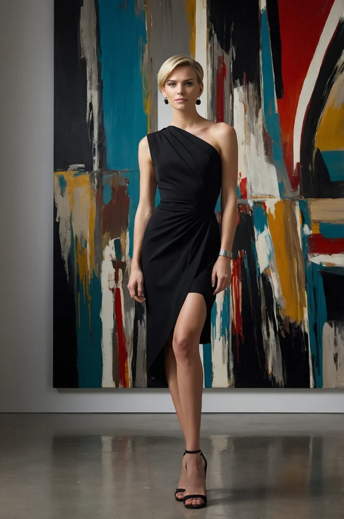 The Asymmetrical Black Cocktail Dress