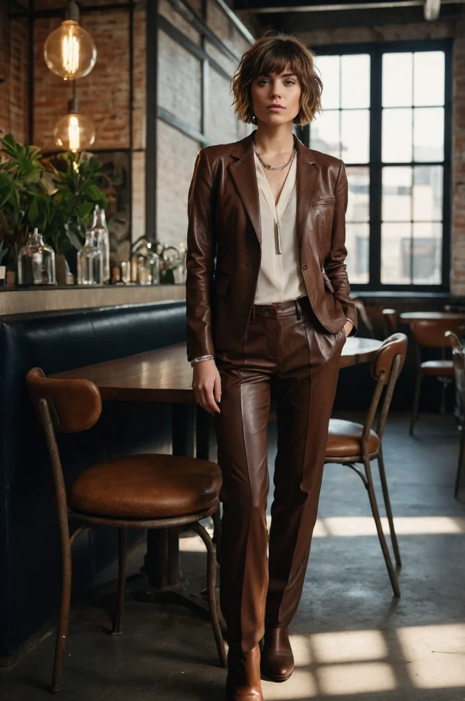 The Faux Leather Trouser Suit