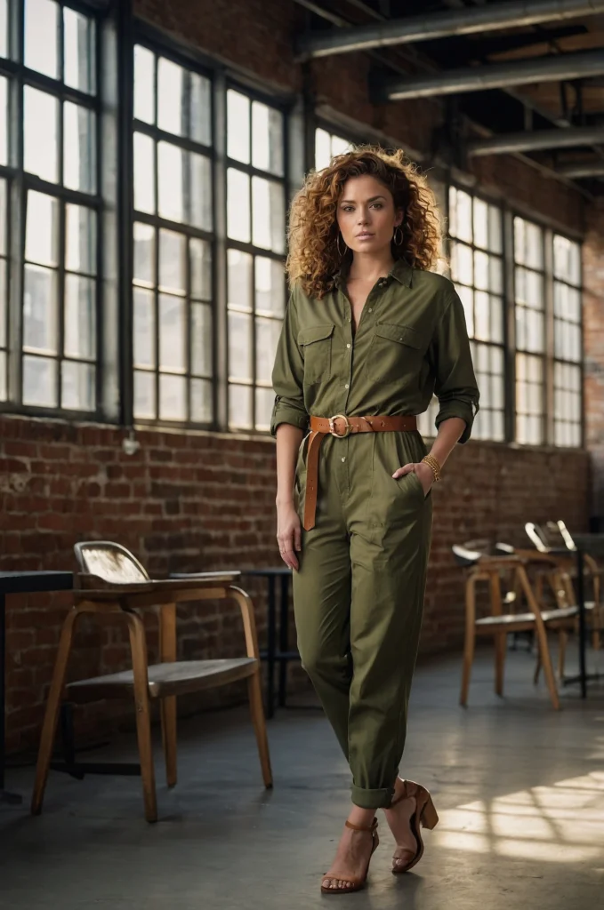 The Olive Green Utility Jumpsuit