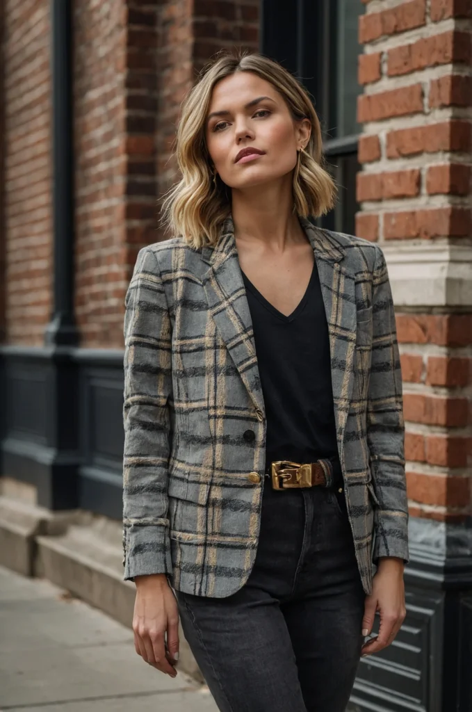 The Plaid Blazer and Jeans Combo