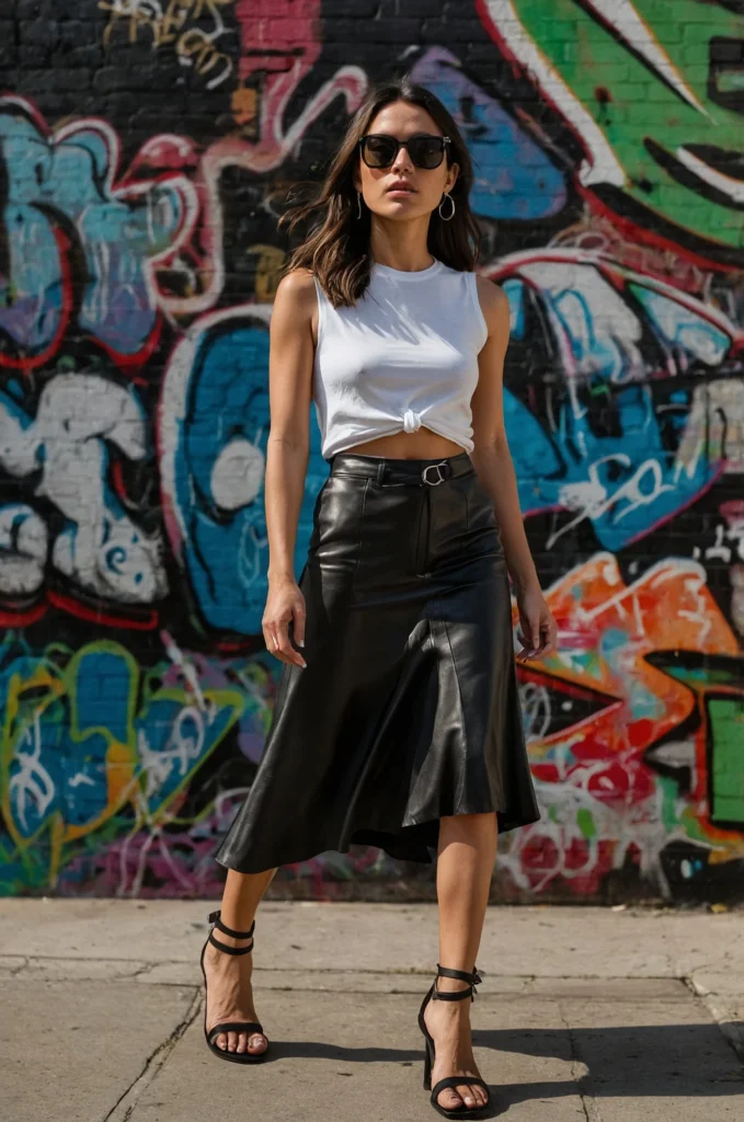 Black Slip Skirt and a White Tee