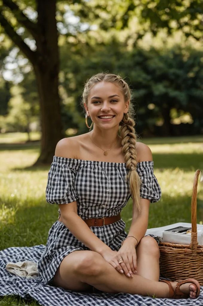 The Gingham Off-Shoulder Top
