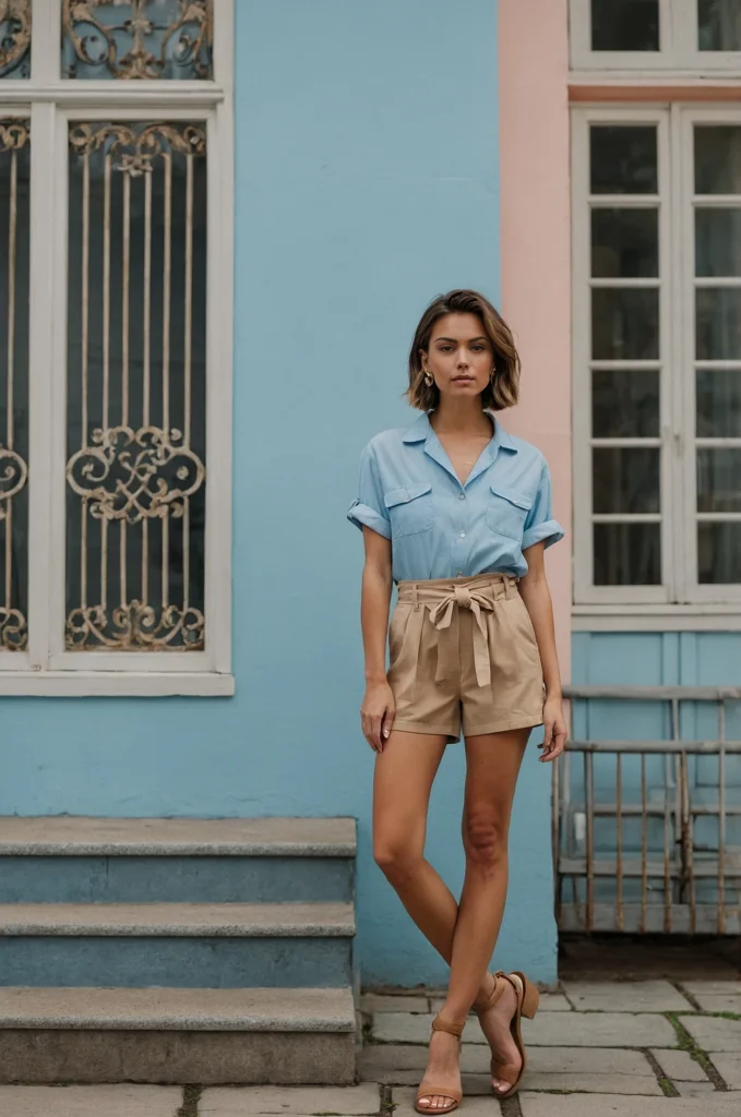 Paperbag-Waist Shorts