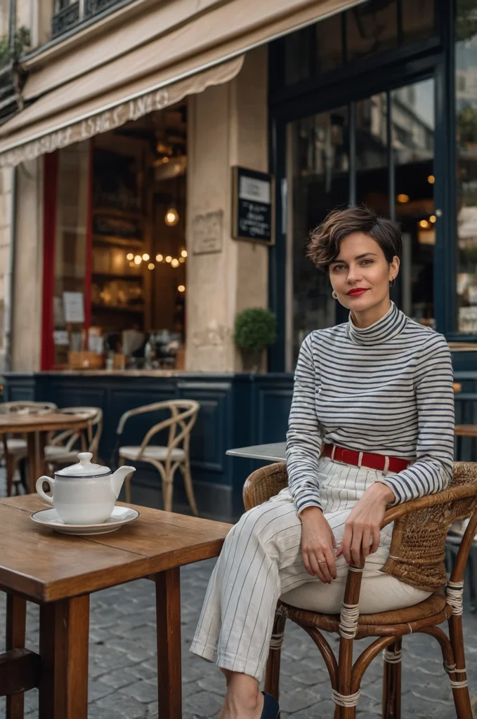 White Jeans and a Breton Top
