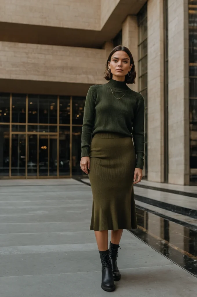 A Knit Midi Skirt