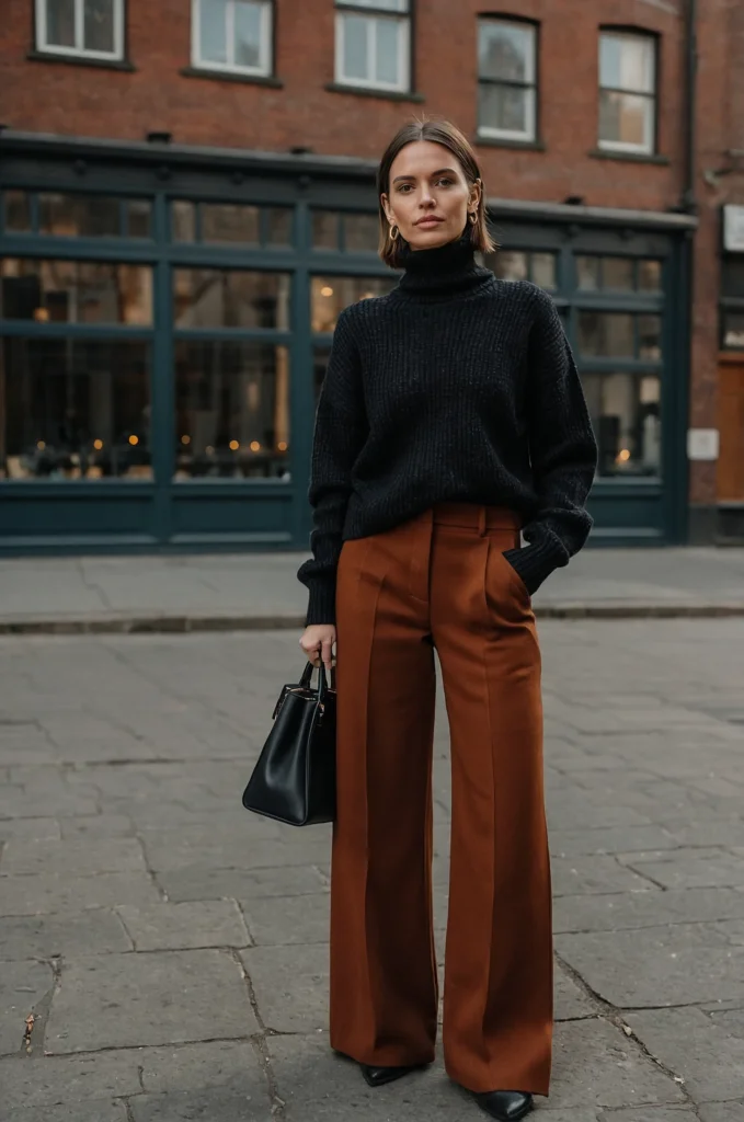 A Cropped Sweater & High-Waisted Trousers