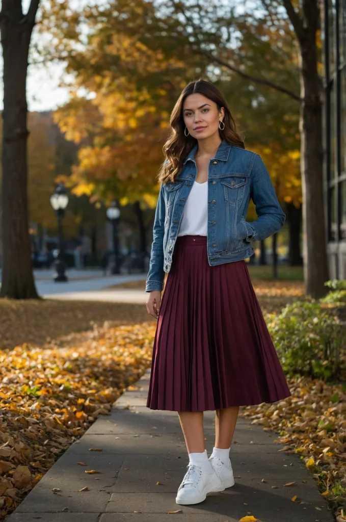 Denim Jacket & a Midi Skirt