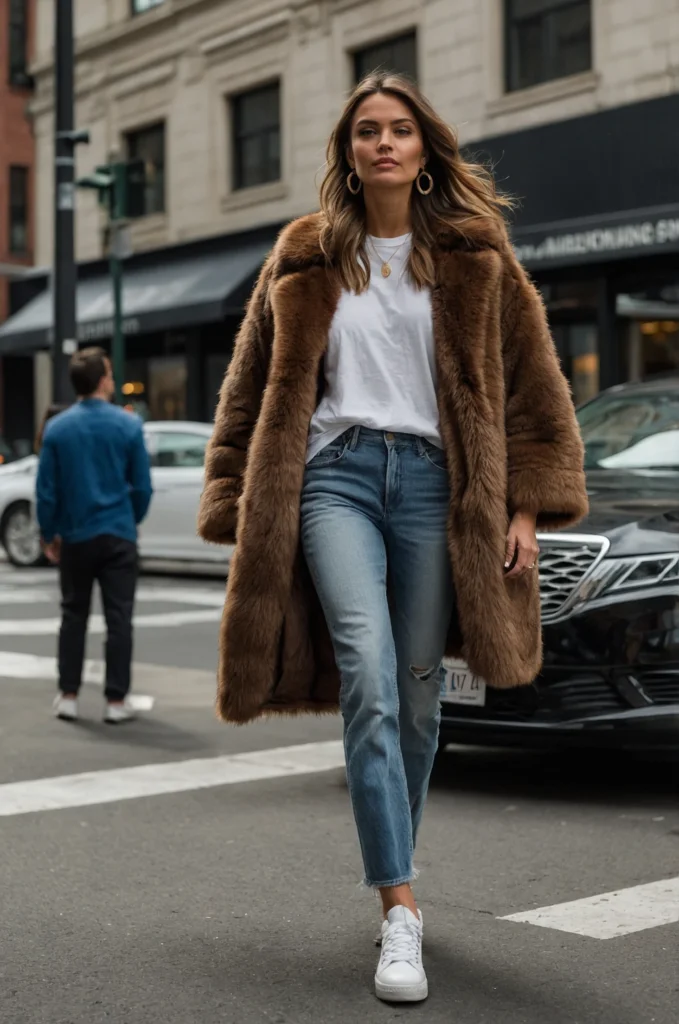 A Faux Fur Coat & Basics