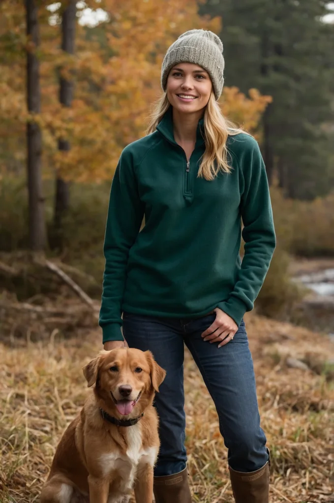 Straight-Leg Jeans & a Fleece Pullover