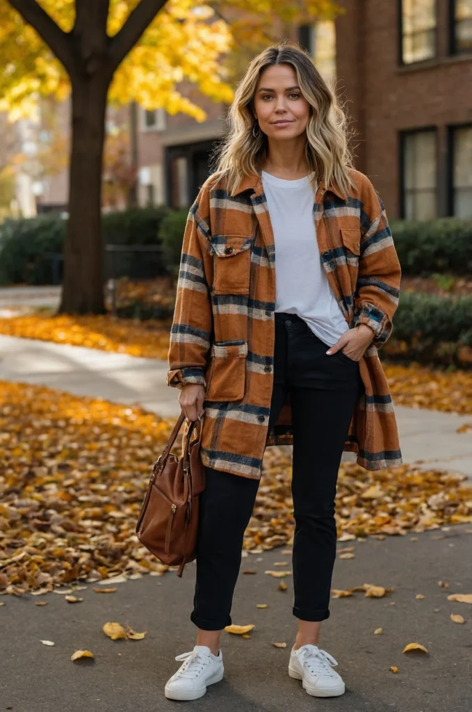 A Shacket Over Leggings