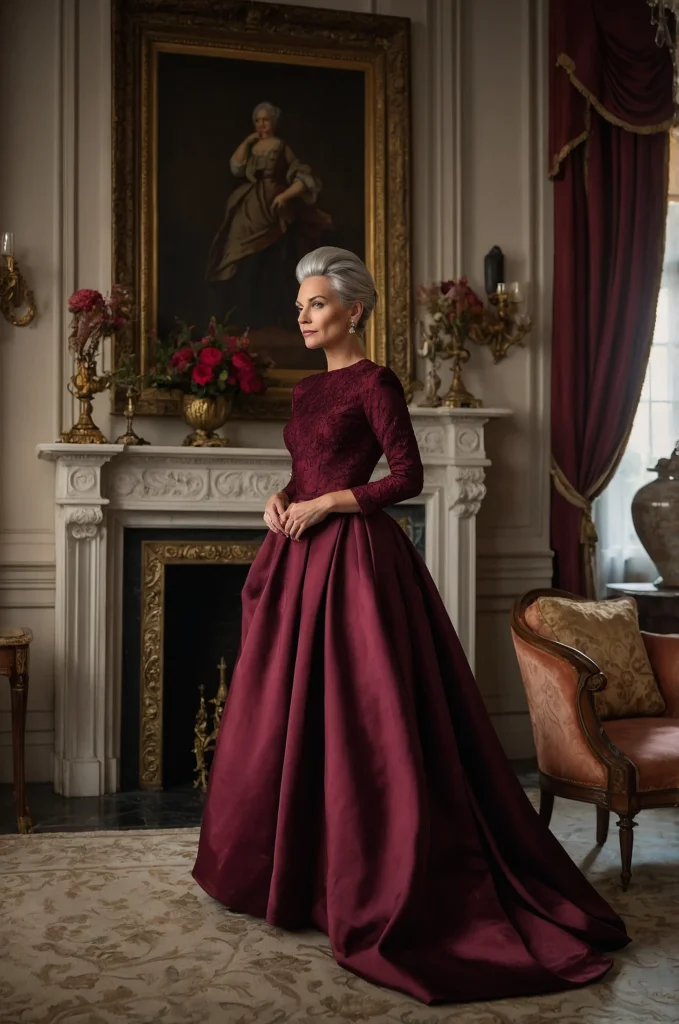 The Draped Cranberry Velvet Gown